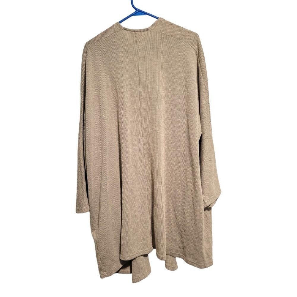 Donni Anthropologie Stripe Ribbed Gray Cardigan One Size Fits Most Oversized - Picture 2 of 5